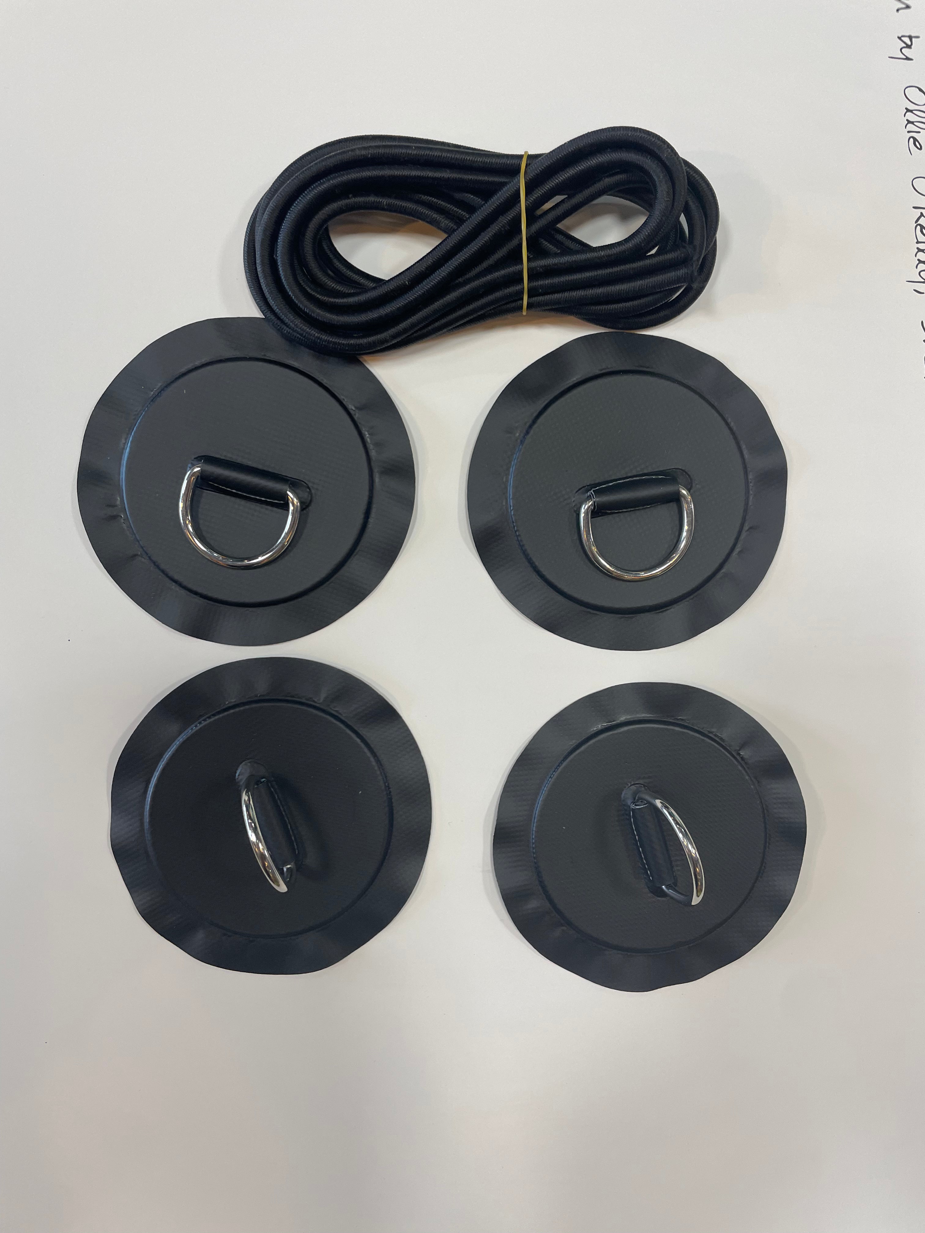Kit d’ancrage SUP – 4 D-rings PVC + cordon élastique (bungie) | Installation facile