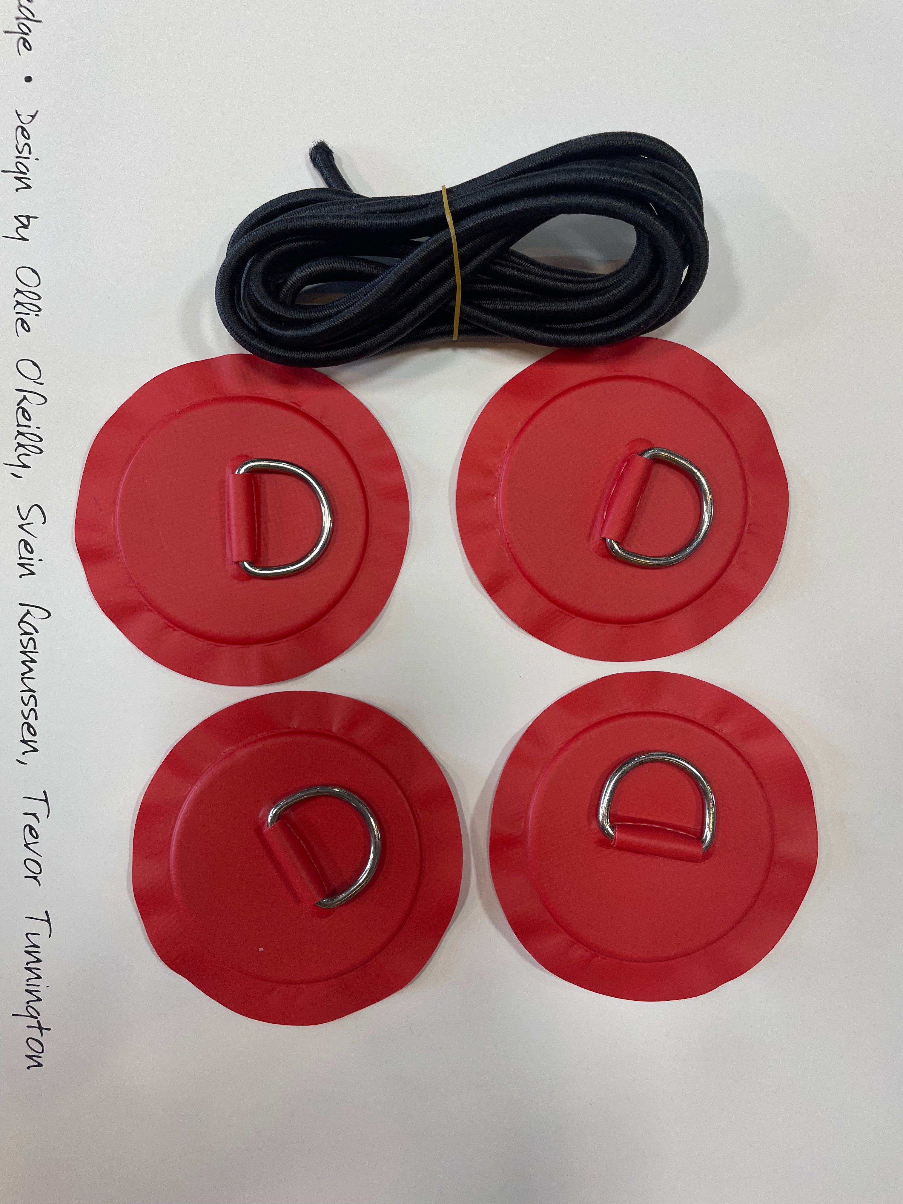 Kit d’ancrage SUP – 4 D-rings PVC + cordon élastique (bungie) | Installation facile