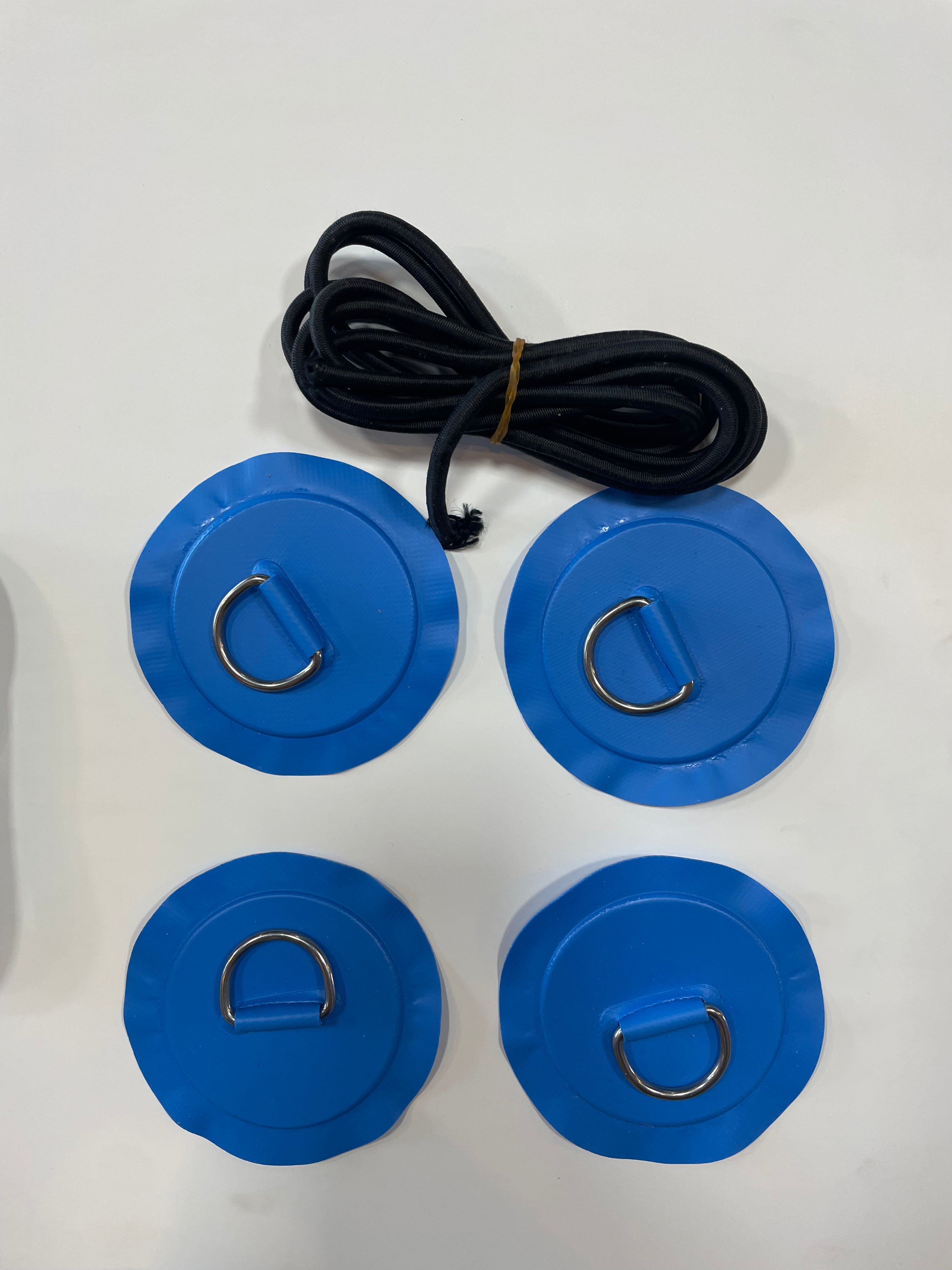 Kit d’ancrage SUP – 4 D-rings PVC + cordon élastique (bungie) | Installation facile