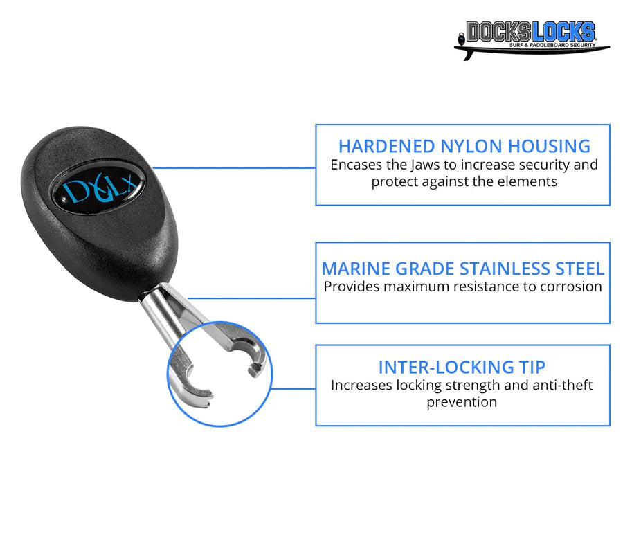 DOCKLOCKS - Jaws antivol pour paddleboard et planche de surf